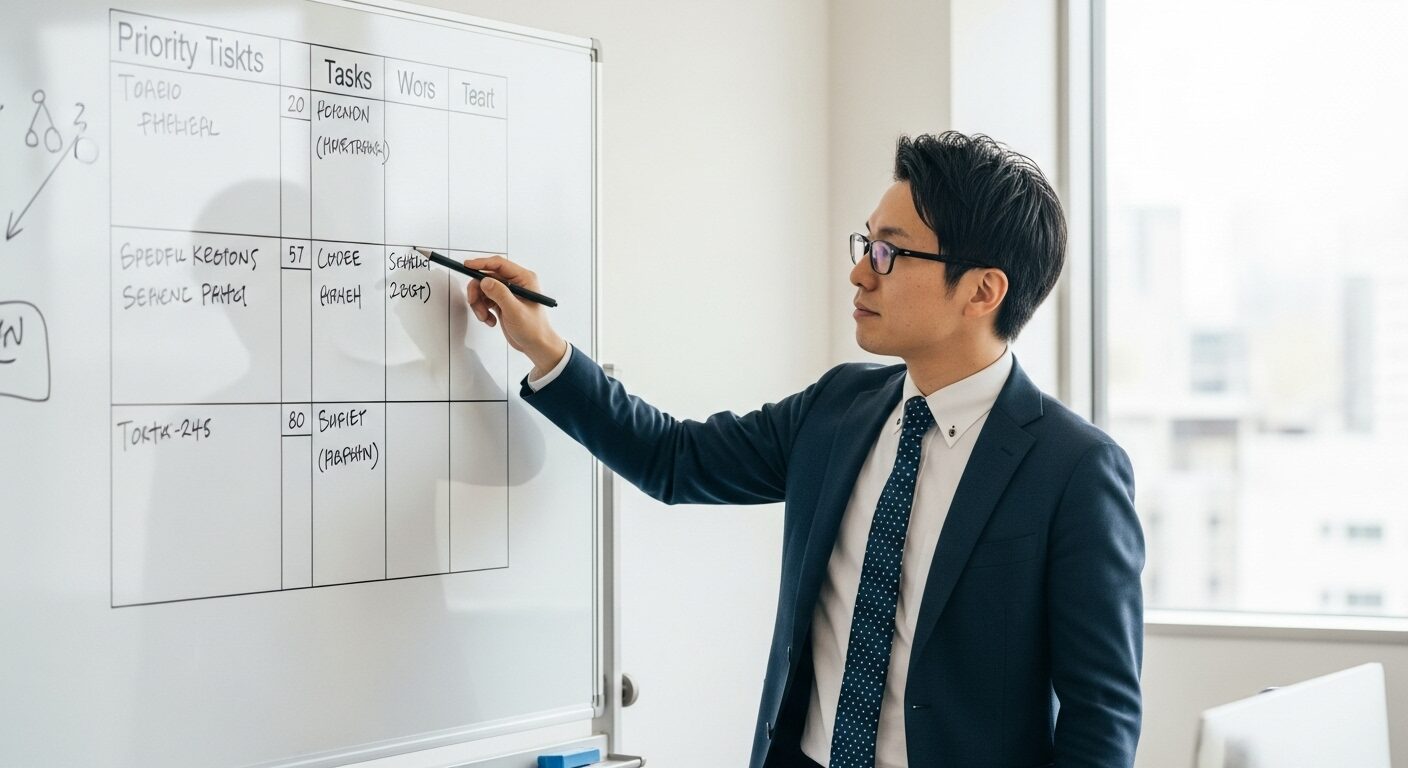 ホワイトボードのタスクリストで仕事の優先順位を決める方法